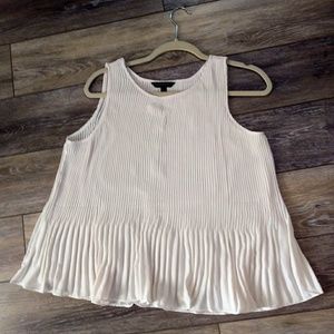 Banana Republic white pleated sleeveless top